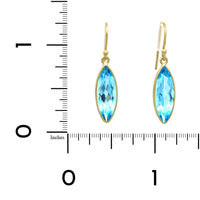 18K Yellow Gold Marquise Blue Topaz Drop Earrings, Yellow Gold, Long's Jewelers