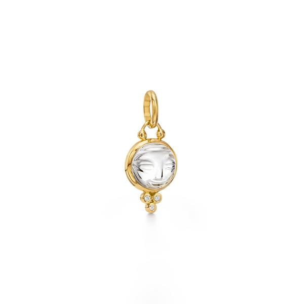 18K Yellow Gold Moonface Crystal and Diamond PendantGold, Long's Jewelers