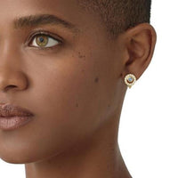 Temple St. Clair 18K Yellow Gold Moonstone and Diamond Stud Earrings