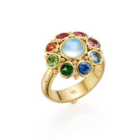 Temple St. Clair 18K Yellow Gold Moonstone and Sapphire Ring