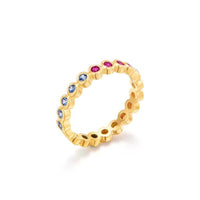 18K Yellow Gold Multi Sapphire Eternity Band, Gold, Long's Jewelers