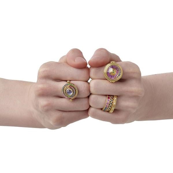 18K Yellow Gold Multi Sapphire Eternity Band, Gold, Long's Jewelers
