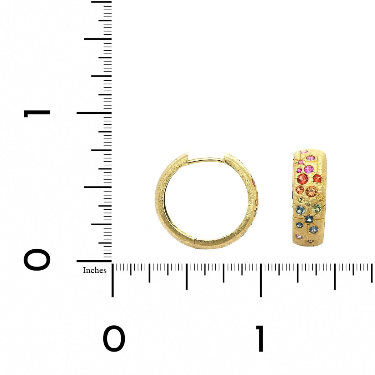 Penny Preville 18K Yellow Gold Multi Sapphire Huggie Earrings