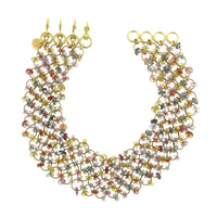 18K Yellow Gold Multi Sapphire Rondell 4 Row Bracelet,18k yellow gold, Long's Jewelers