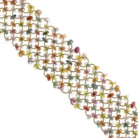 18K Yellow Gold Multi Sapphire Rondell 4 Row Bracelet,18k yellow gold, Long's Jewelers