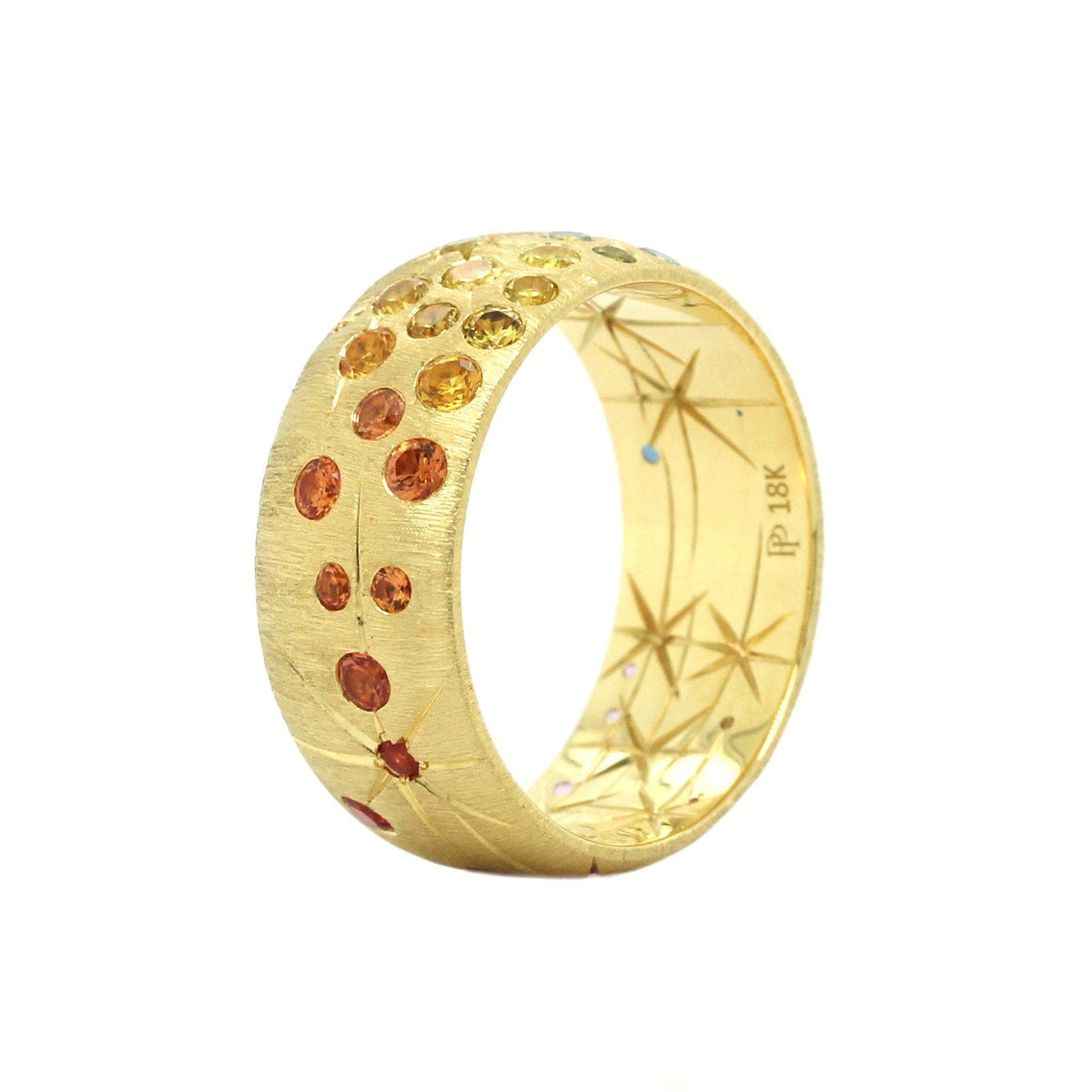 Penny Preville 18K Yellow Gold Multi Sapphire Star Set Ring
