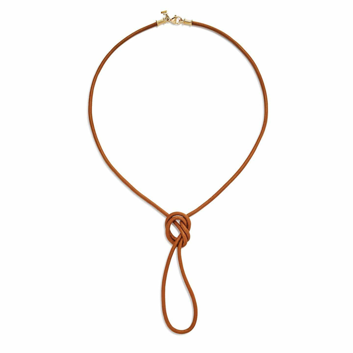 18K Yellow Gold Natural Leather Cord Necklace, yellow gold, Long's Jewelers