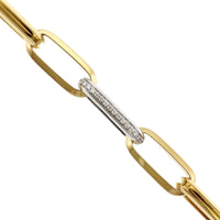 18K Yellow Gold Obelisco Diamond Link Bracelet, Yellow Gold, Long's Jewelers