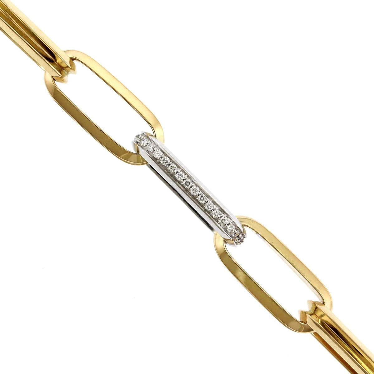 18K Yellow Gold Obelisco Diamond Link Bracelet, Yellow Gold, Long's Jewelers