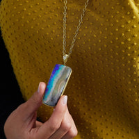 18K Yellow Gold Opal and Diamond Pendant, Gold, Long's Jewelers