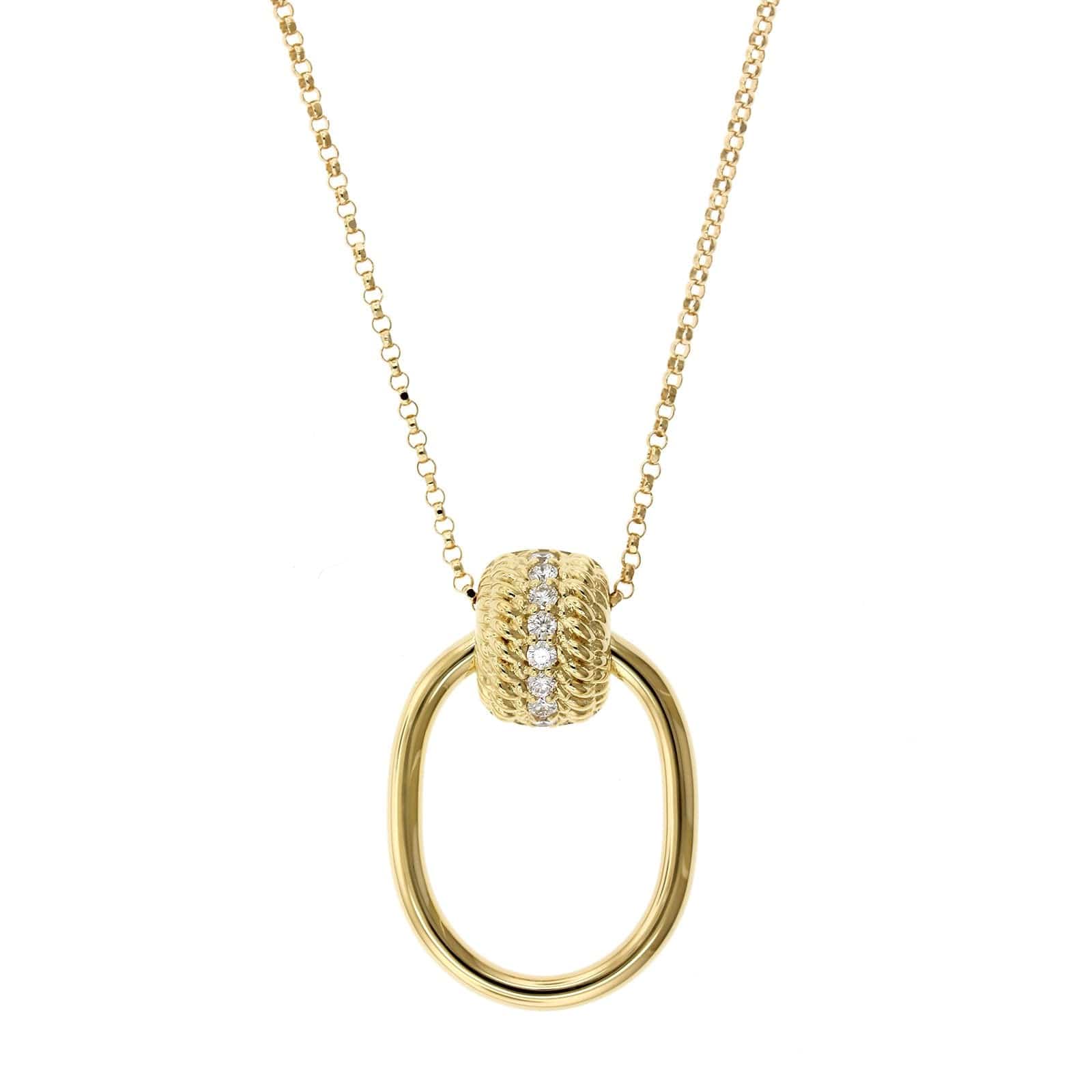 18K Yellow Gold Opera Diamond Pendant, Yellow Gold, Long's Jewelers