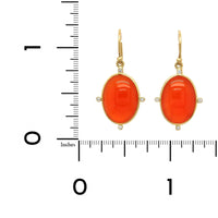 18K Yellow Gold Oval Carnelian Drop Earrings, yellow gold, Long's Jewelers