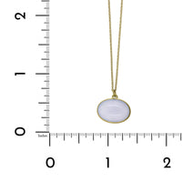 18K Yellow Gold Oval Chalcedony Pendant, yellow gold, Long's Jewelers