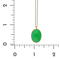 18K Yellow Gold Oval Chrysoprase Pendant, yellow gold, Long's Jewelers