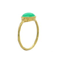 18K Yellow Gold Oval Chrysoprase Ring, yellow gold, Long's Jewelers