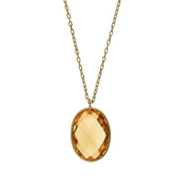 18K Yellow Gold Oval Citrine Necklace Pendant, Yellow Gold, Long's Jewelers