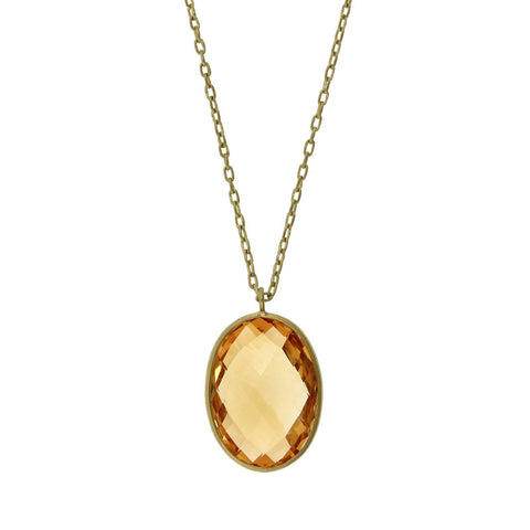 Raw Citrine Necklace in Gold – Made by Liv