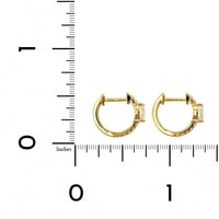 18K Yellow Gold Oval Cut Diamond Huggie Earrings, yellow gold, Long's Jewelers