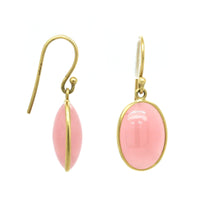 18K Yellow Gold Oval Guava Quartz Drop Earrings, Yellow Gold, Long's Jewelers