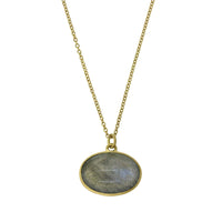 18K Yellow Gold Oval Labradorite Pendant, yellow gold, Long's Jewelers
