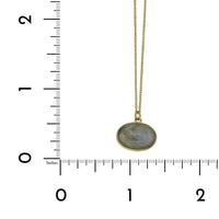 18K Yellow Gold Oval Labradorite Pendant, yellow gold, Long's Jewelers