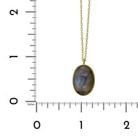 18K Yellow Gold Oval Labradorite Pendant, yellow gold, Long's Jewelers