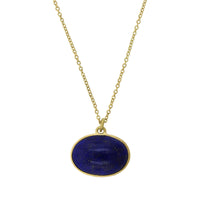 18K Yellow Gold Oval Lapis Pendant, yellow gold, Long's Jewelers