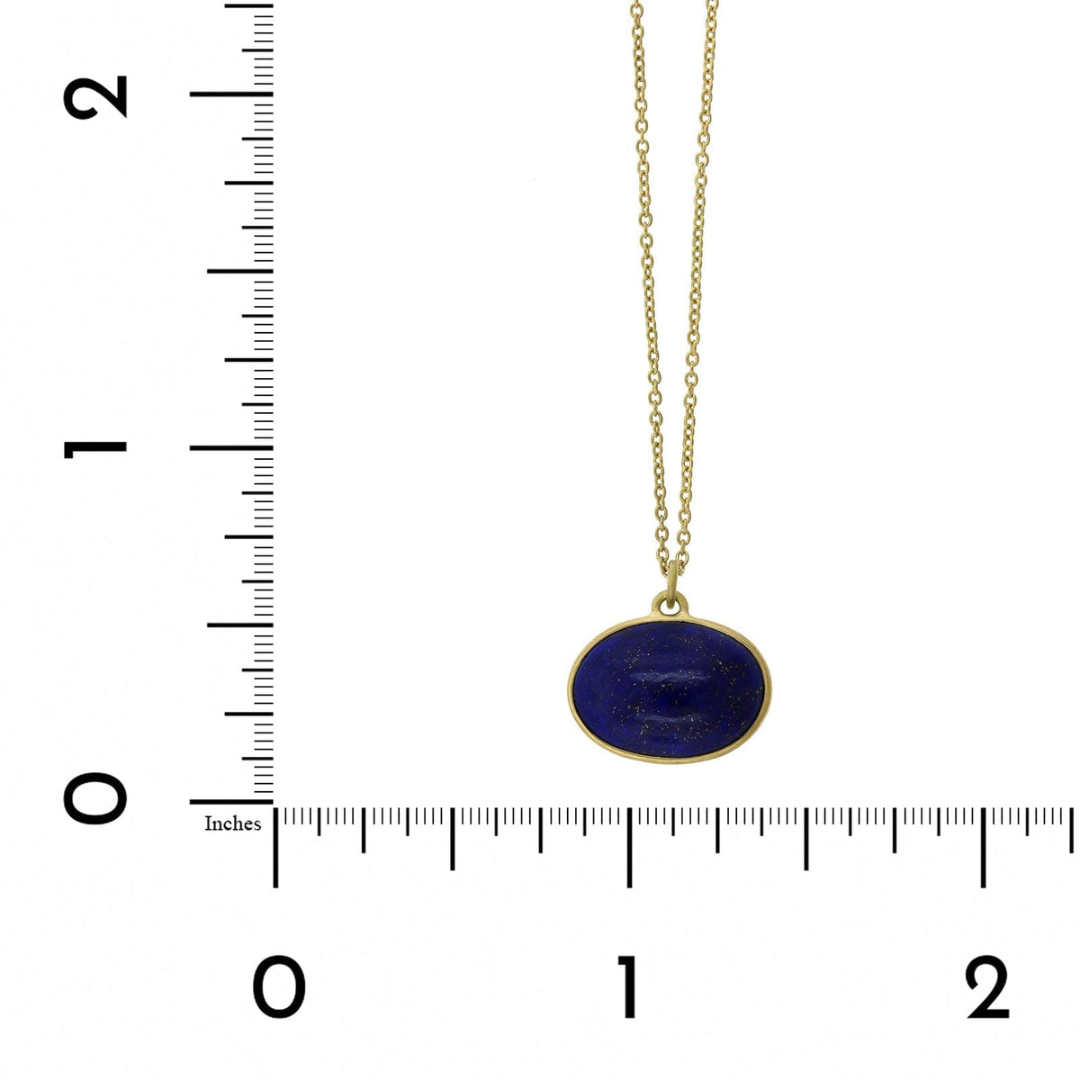 18K Yellow Gold Oval Lapis Pendant, yellow gold, Long's Jewelers