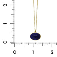 18K Yellow Gold Oval Lapis Pendant, yellow gold, Long's Jewelers
