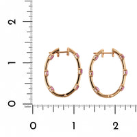 Etho Maria 18K Yellow Gold Oval Pink Sapphire Station Hoop Earrings