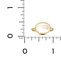 18K Yellow Gold Oval Rainbow Moonstone Ring, yellow gold, Long's Jewelers
