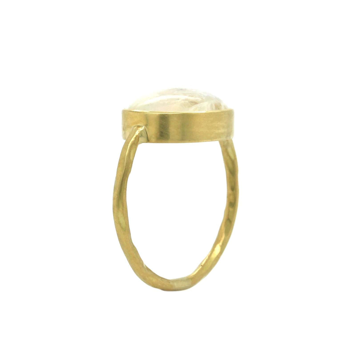 18K Yellow Gold Oval Rainbow Moonstone Ring, yellow gold, Long's Jewelers