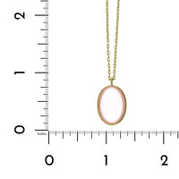 18K Yellow Gold Oval Rose Quartz Pendant, yellow gold, Long's Jewelers