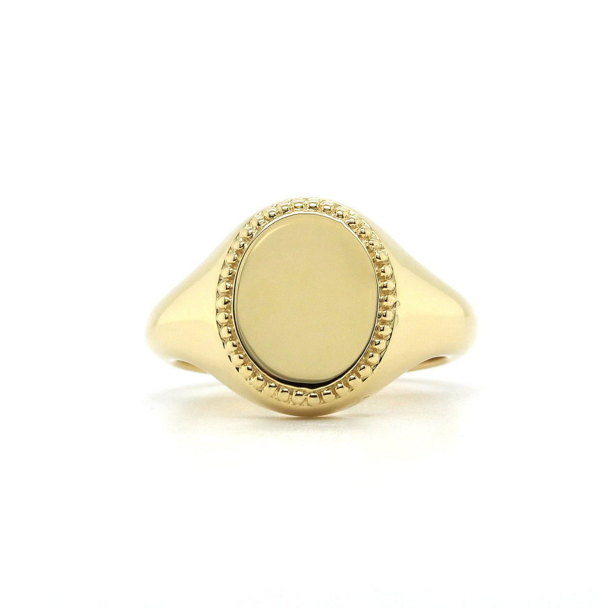 18K Yellow Gold Oval Signet Ring, Gold, Long's Jewelers