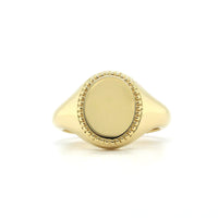 18K Yellow Gold Oval Signet Ring, Gold, Long's Jewelers
