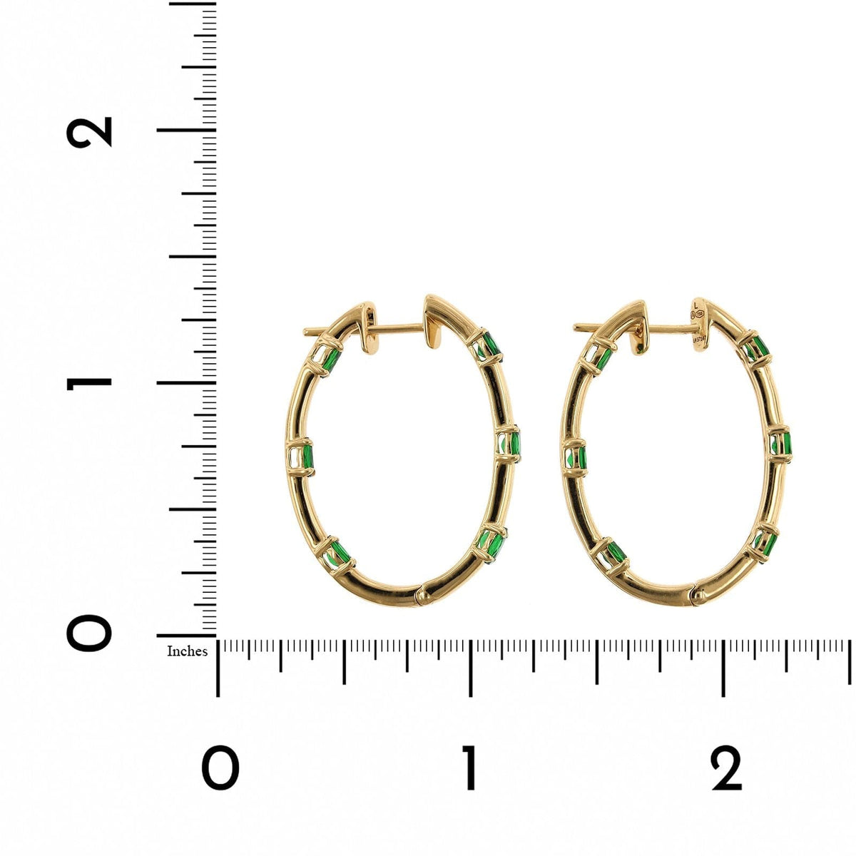 Etho Maria 18K Yellow Gold Oval Tsavorite Station Hoop Earrings