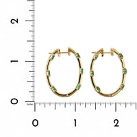 Etho Maria 18K Yellow Gold Oval Tsavorite Station Hoop Earrings