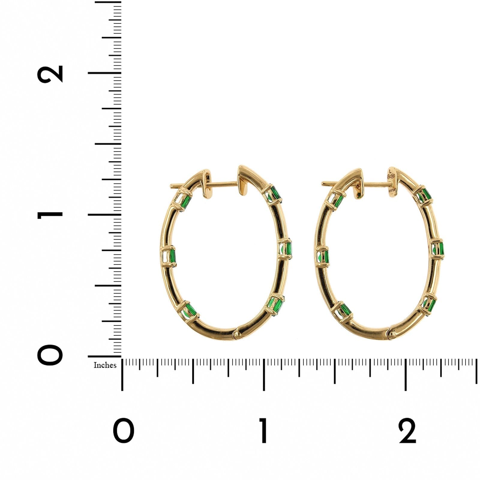 Etho Maria 18K Yellow Gold Oval Tsavorite Station Hoop Earrings