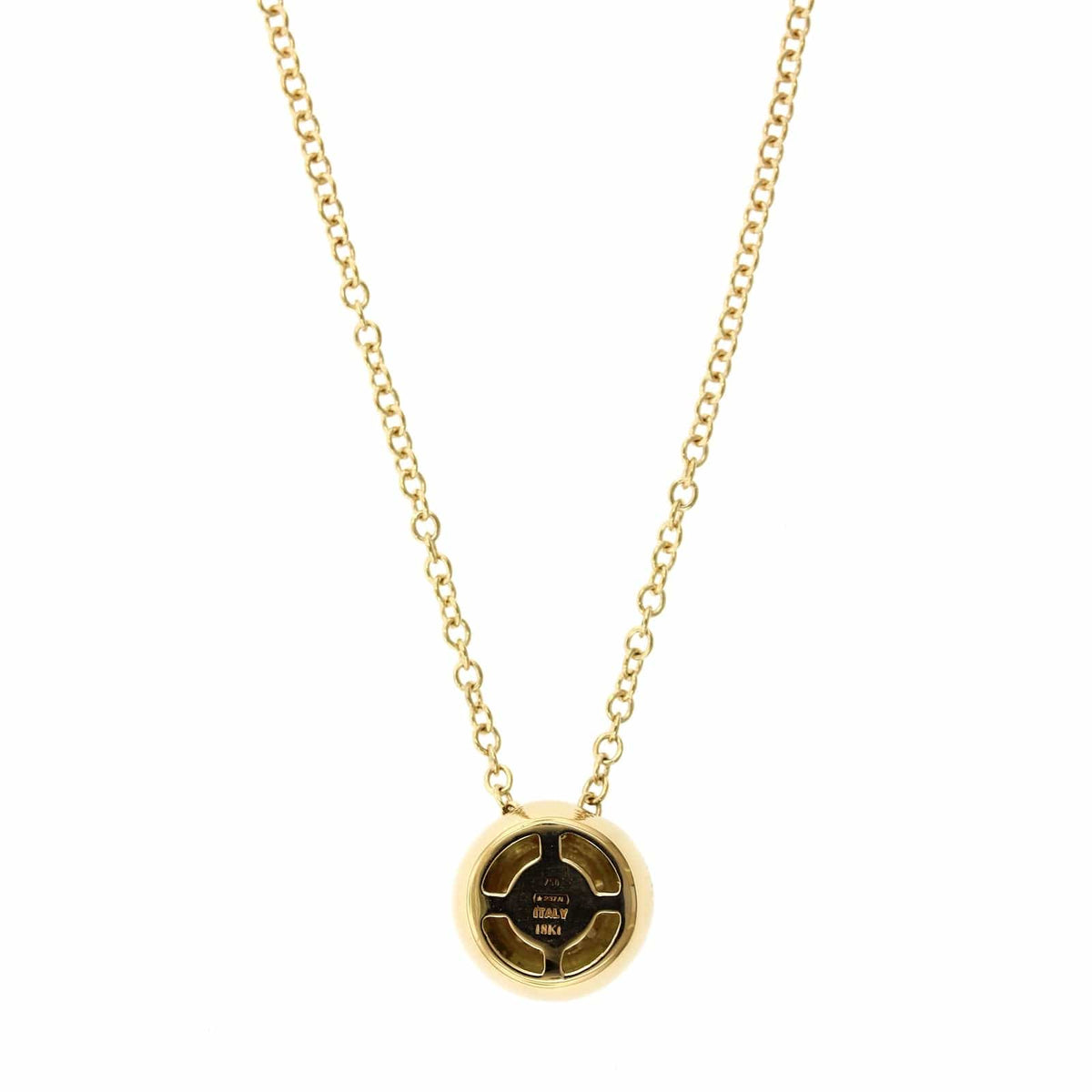18K Yellow Gold Pave Diamond Disc Pendant, 18k yellow gold, Long's Jewelers