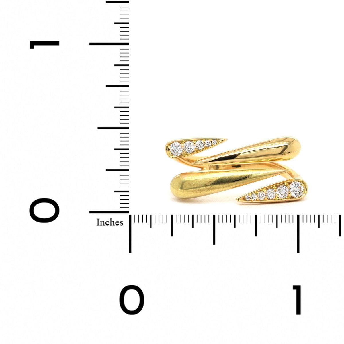 Etho Maria 18K Yellow Gold Pave Diamond Open Ring