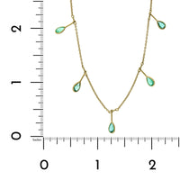 18K Yellow Gold Pear Shape Emerald Dangle Necklace, Yellow Gold, Long's Jewelers