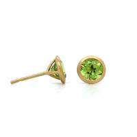 18K Yellow Gold Peridot Stud Earrings, 18k yellow gold, Longs's Jewelers