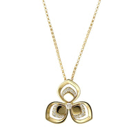 18K Yellow Gold Petal Diamond Pendant, Yellow Gold, Long's Jewelers