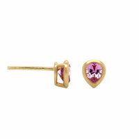 18K Yellow Gold Pink Sapphire Stud Earrings, 18k yellow gold, Longs's Jewelers