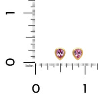 18K Yellow Gold Pink Sapphire Stud Earrings, 18k yellow gold, Longs's Jewelers