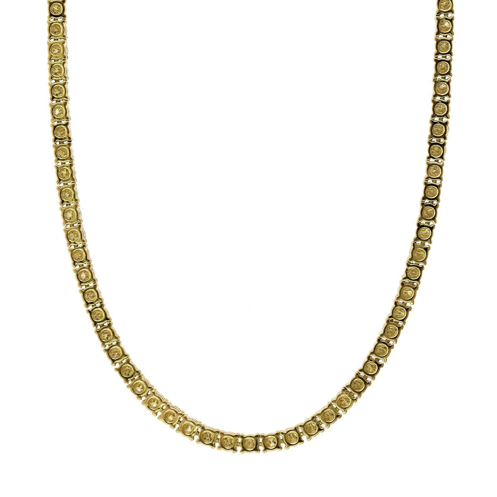 18K Yellow Gold Prong Set Diamond Line Necklace, 18k yellow gold, Long's Jewelers