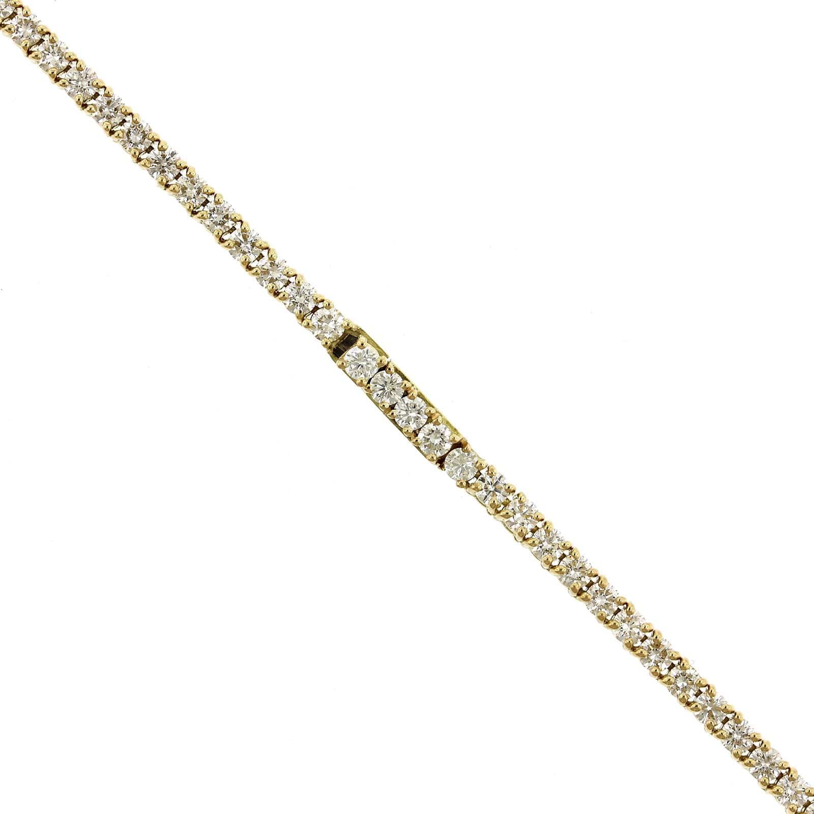 18K Yellow Gold Prong Set Diamond Line Necklace, 18k yellow gold, Long's Jewelers