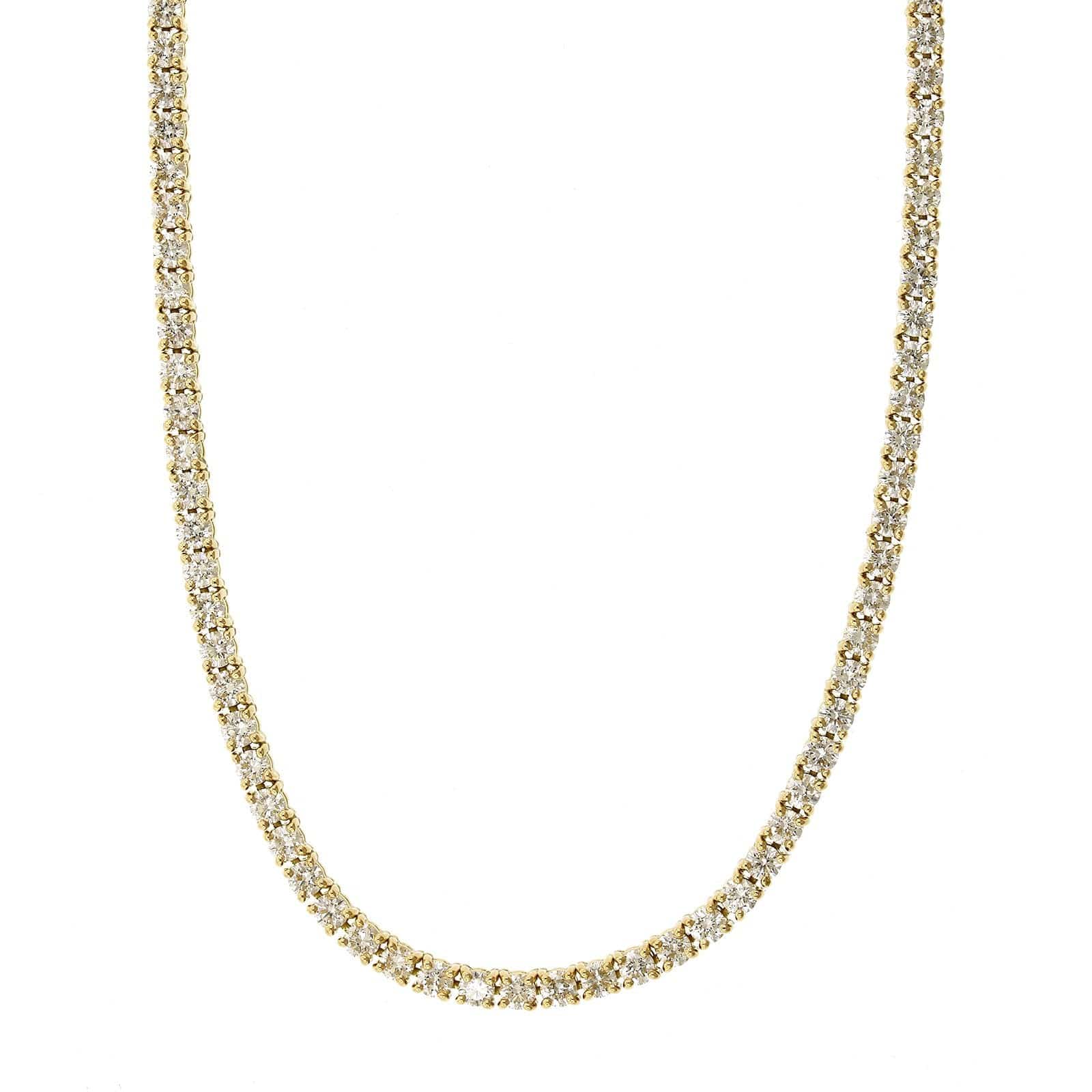 18K Yellow Gold Prong Set Diamond Line Necklace, 18k yellow gold, Long's Jewelers
