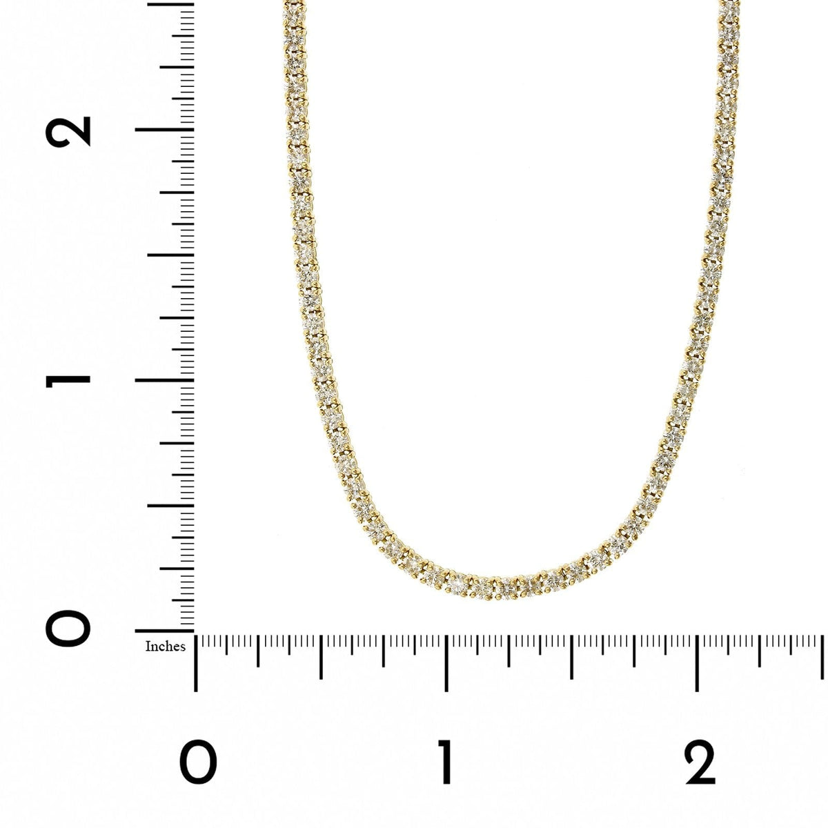 18K Yellow Gold Prong Set Diamond Line Necklace, 18k yellow gold, Long's Jewelers