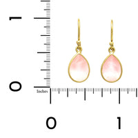 18K Yellow Gold Rose Quartz Drop Earrings, yellow gold, Long's Jewelers
